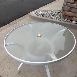 Glass Topped Patio Table 
