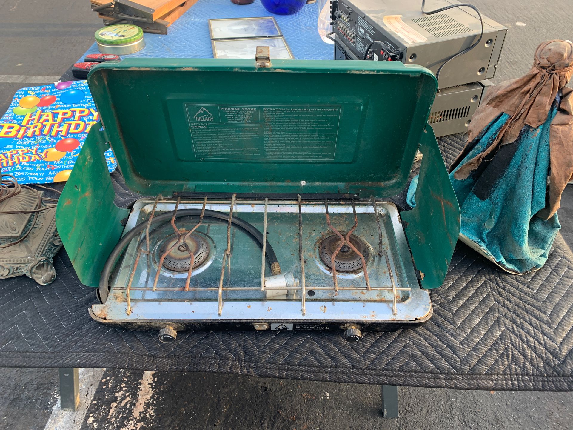 Hillary deluxe 2 burner propane stove camping