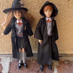Harry Potter Wizarding World Lot Doll Ron Hermione 