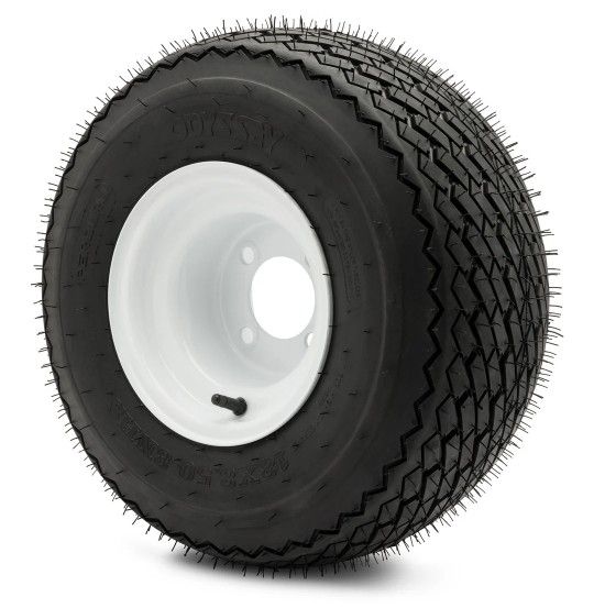 Golf Cart Tire Odyssey Perduro 18x8.5-8 Steel Wheel Glossy White
