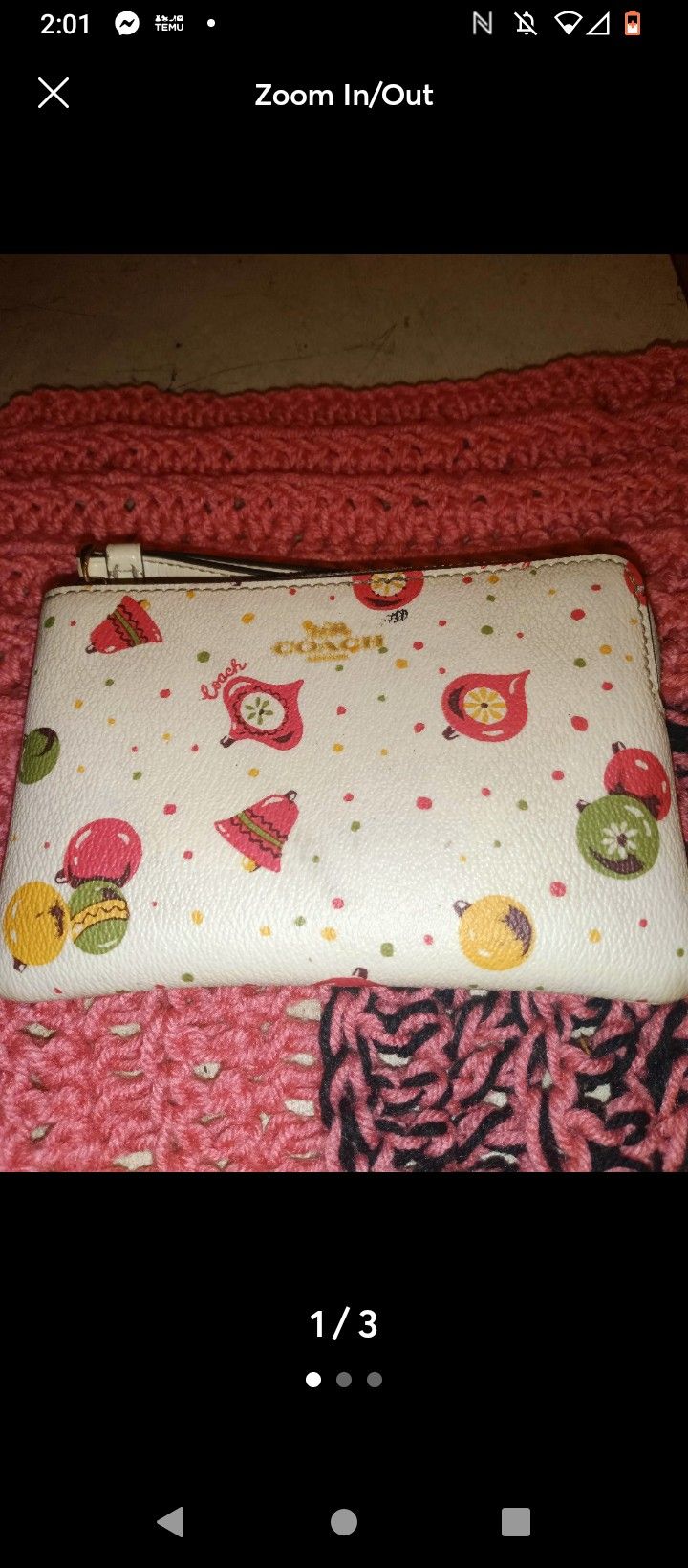 Authentic Coach Wristlet Wallet