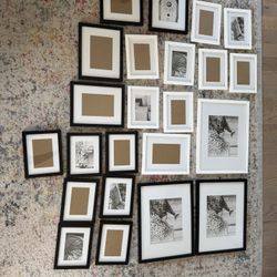 Black & White Gallery Wall Frames – Multiple Sizes – Great Condition