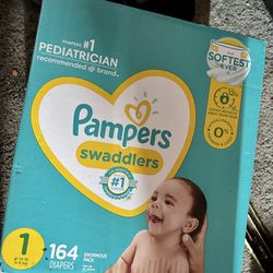 164 Pampers Diapers Size 1 