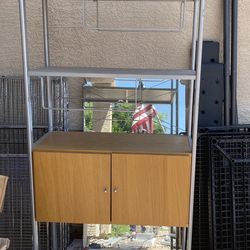7 Ft Metal And Wood Cabinet / Shelving 