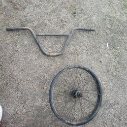 BMX Handlebars and Wheel Parts Lot