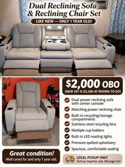 Dual Reclining Sofa & Chair Set