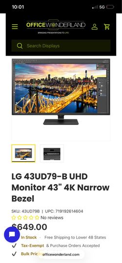43” LG 4k trading monitor 43ud79
