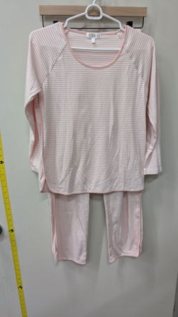 LAKE Women's Pajamas. Pink & white striped. Cotton size Small