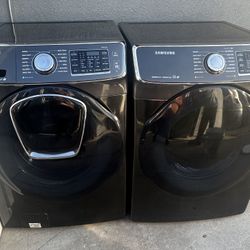 Samsung Beautiful Set Samsung Washer & Dark Gray Gas Dryer Set  Like New  For Sale: Samsung Washer and Dryer Set Red Metallic  Large capacity