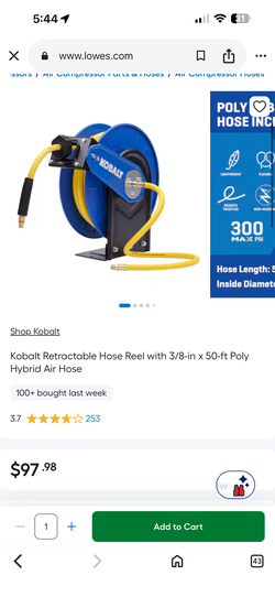 Kobalt Retractable Hose Reel