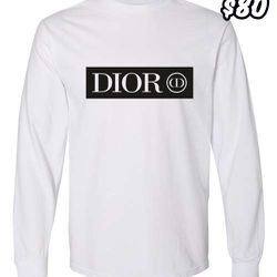 Designer Long Sleeve T Shirt White Large