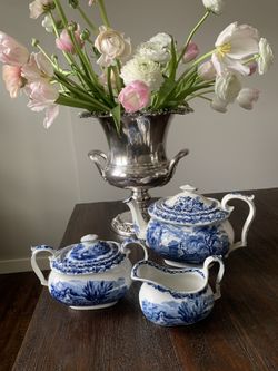 Booths British Scenery  c1940s Teapot, Cream And Sugar