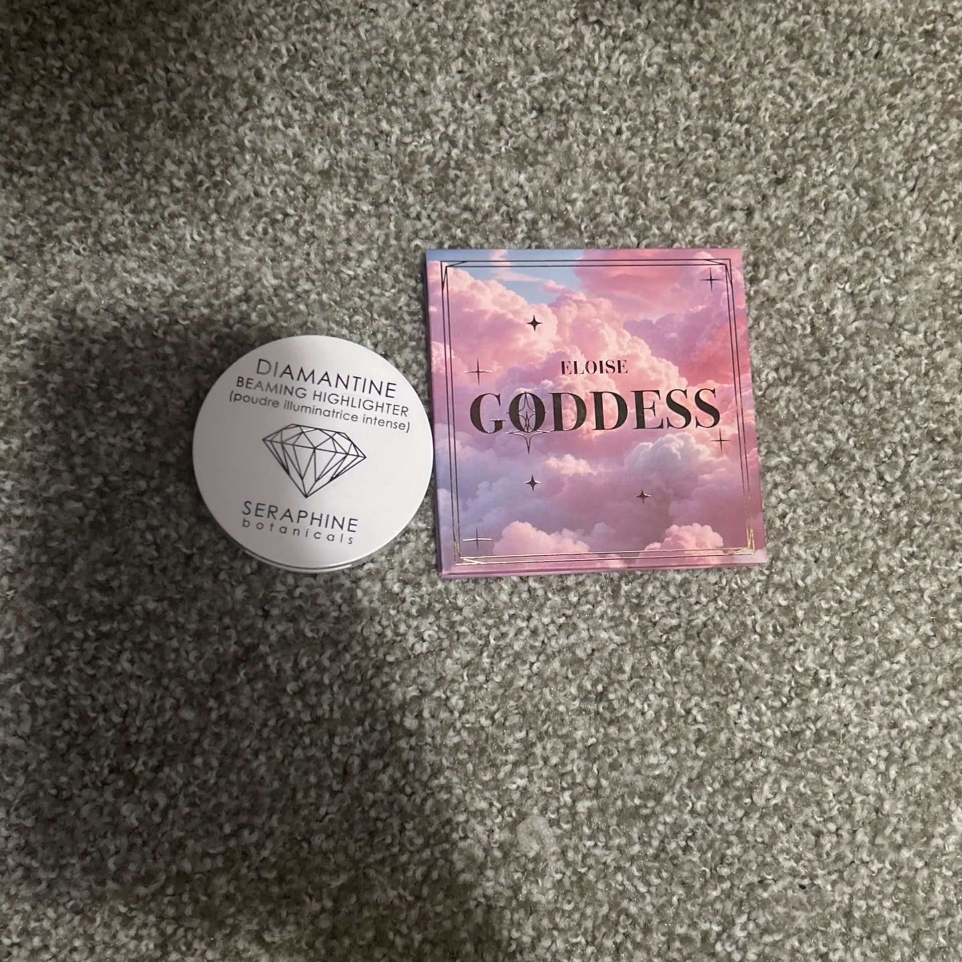 Eloise Goddess Eyeshadow Palette And Diamantine Beaming Highlighter By Seraphine Botanicals