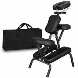 New Portable Massage Chair Leather Pad Travel Massage Tattoo Spa Chair, Black