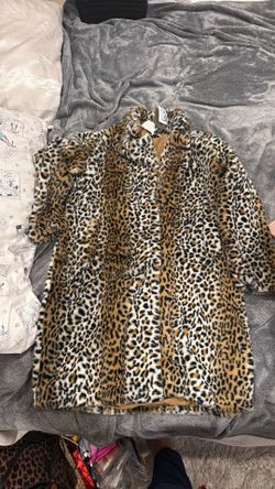 Faux Leopard Coat