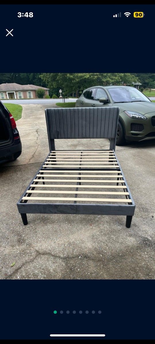 Candler Upholstered Platform Bed with Wingback