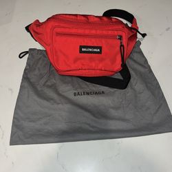 Red Balenciaga Belt Bag