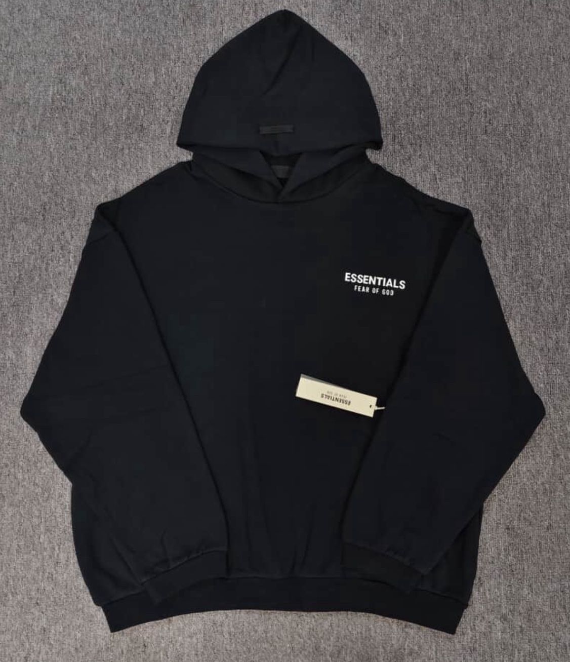 Essential Hoodies Black With White Size XS&S