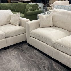 New Corduroy Couch And Love Seat Set / Free Delivery 