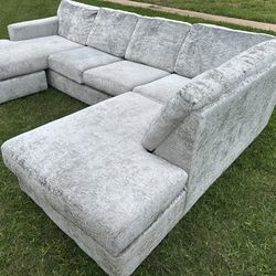 Grey sectional sofa couch  