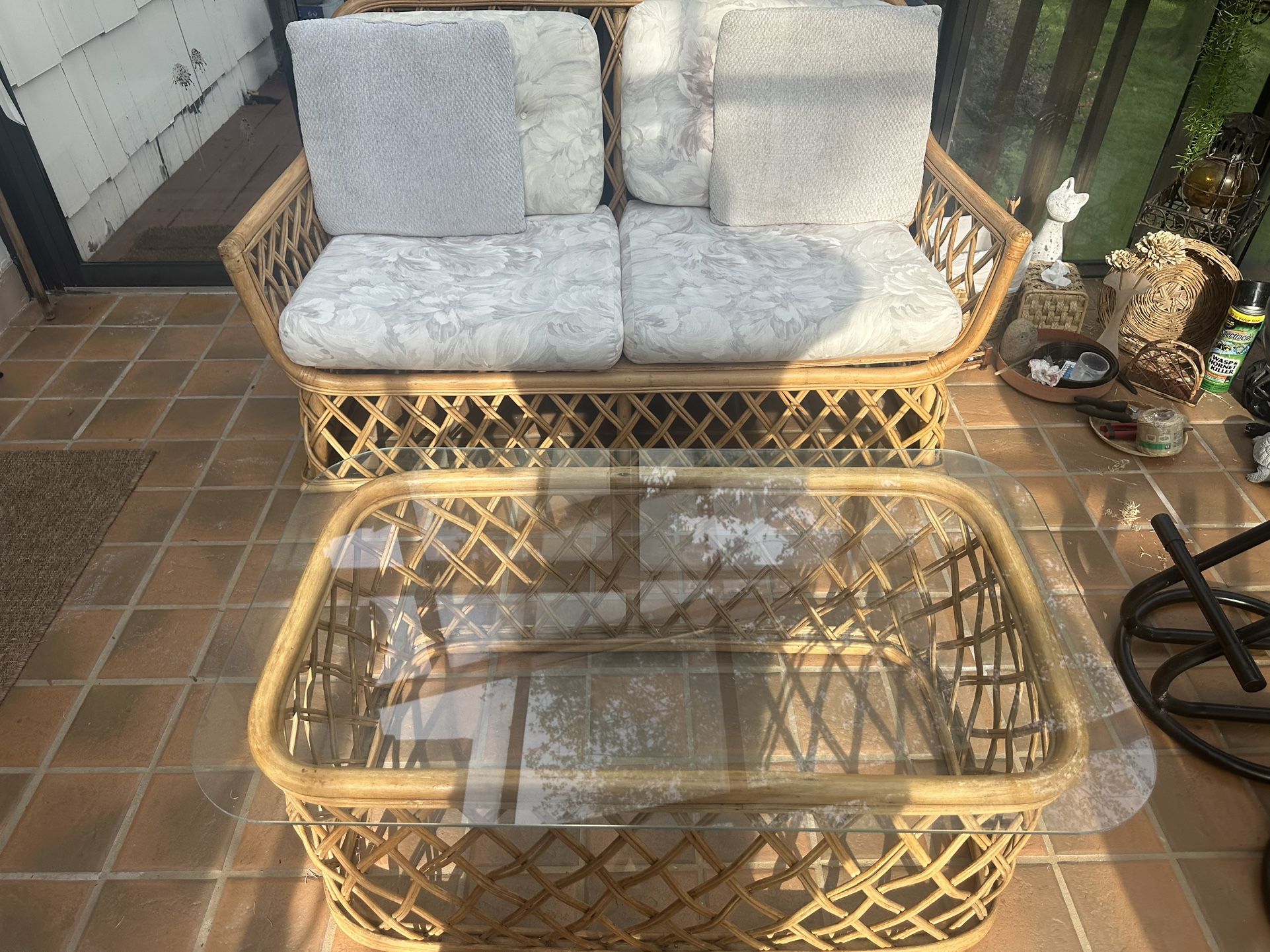 4 Piece Porch Wicker Set
