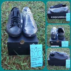 All Black Leather Converse 