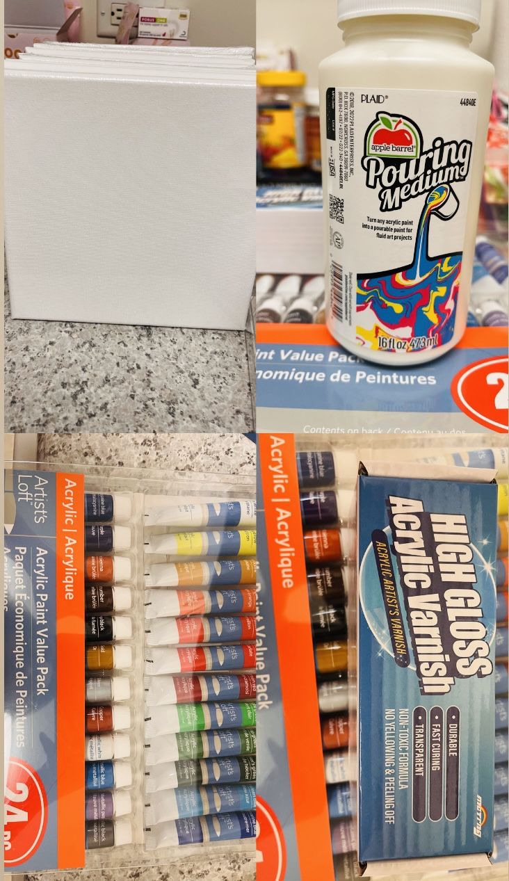 Art Supplies - Canvases and Acrylic Paints