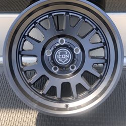 Icon ANZA Wheels 17x8.5, 5x5  Satin Black (5 NEW)