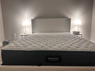 Storage bed frame, mattress, mattress cover, 1 month old