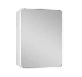 17 in. W x 25 in. H Rectangular Black Stainless Steels Framed Recessed/Surface Mount Medicine Cabinet with Mirror
