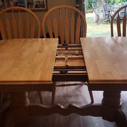 Solid Wood Kitchen Table with 6 chairs 