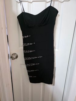 Black Bodycon Mini Dress with Studded Detail