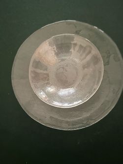 Vikko textured glass plates and salad or dessert plates