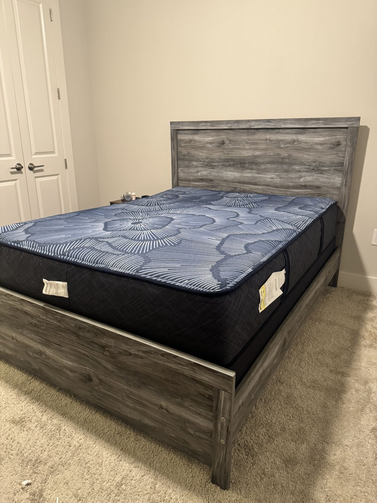 Queen Bed Set – Serta Mattress + Ashley Frame – Like New – $800 OBO