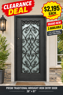 Prism Traditional Wrought Iron Entry Door – 38" x 81"