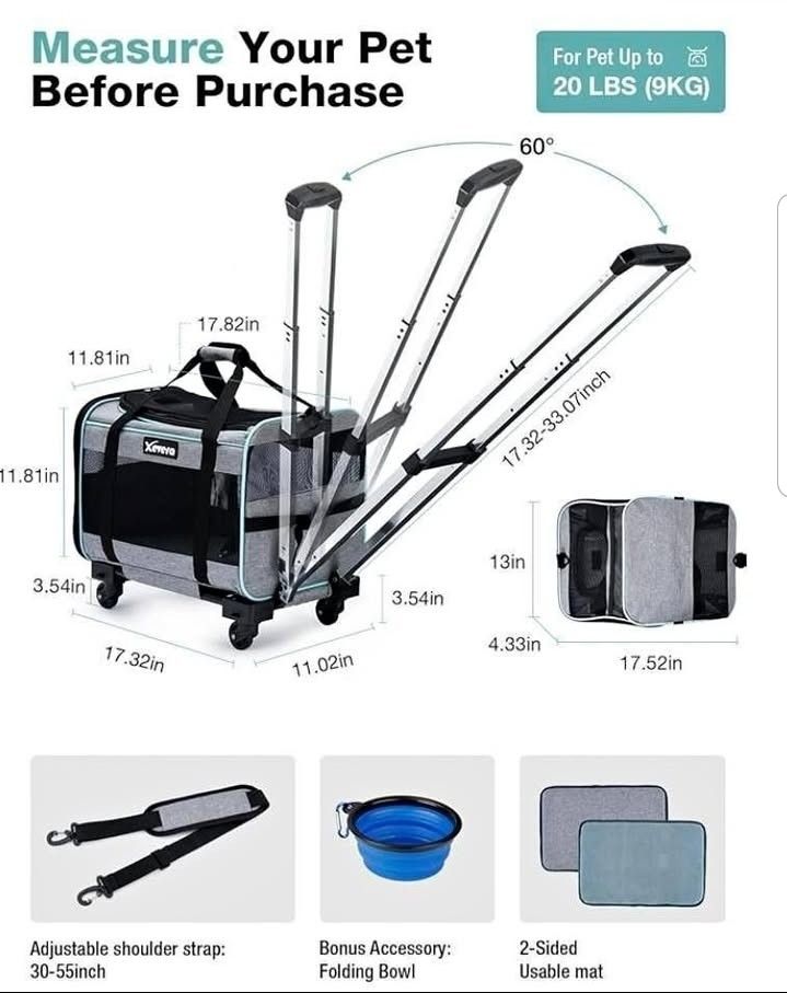 Pet Carrier with Wheels. (Carrier ONLY)