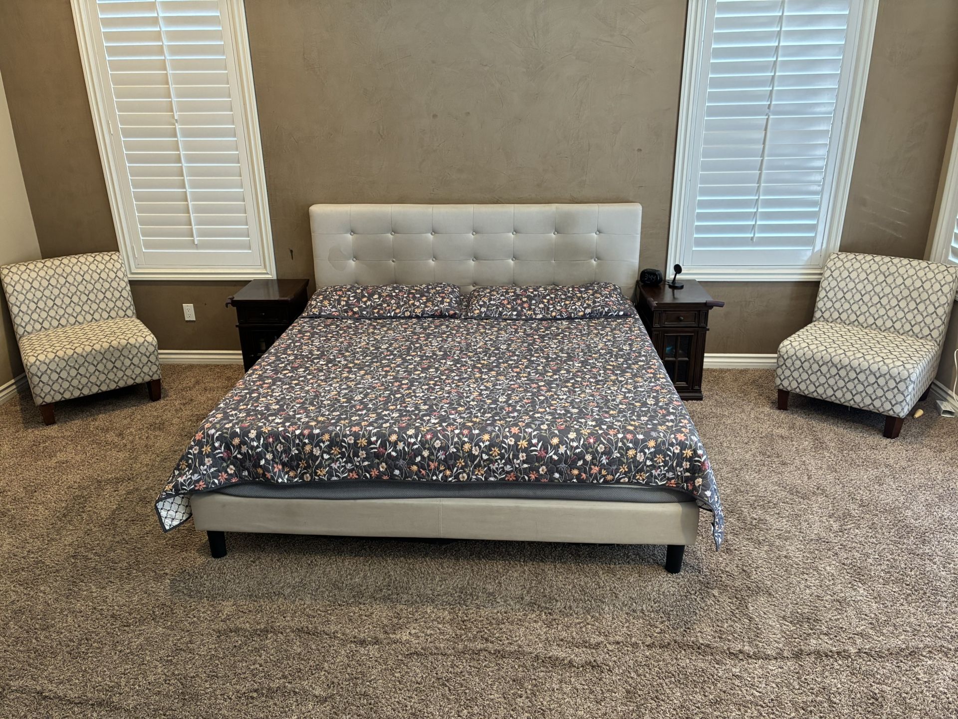 King Bedroom Set, Nightstands and Sofa Set