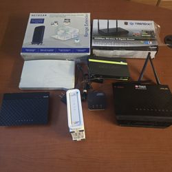Lot Of Older Modems And Routers Untested Sold As Is