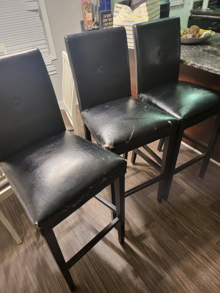 3 Black High Chairs