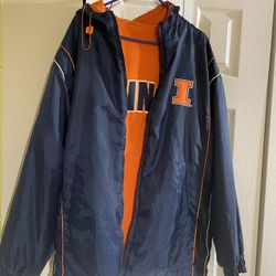 Reversible University Of Illinois Fleece Jacket With Hood 