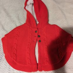 Red Carter's Hooded Poncho Sweater 
