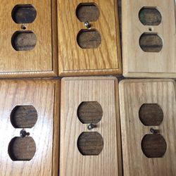 Wooden stainable wall outlet covers