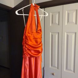 Free Prom Dress Orange Mermaid Gown