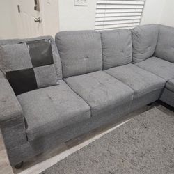 L Shaped Sectional Sofa + Ottoman -$270