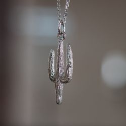 925 Sterling Silver Saguaro Cactus Pendant