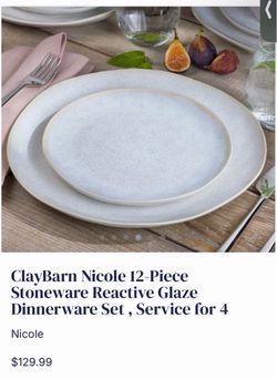 ClayBarn Nicole 12-Piece Stoneware Dinnerware Set