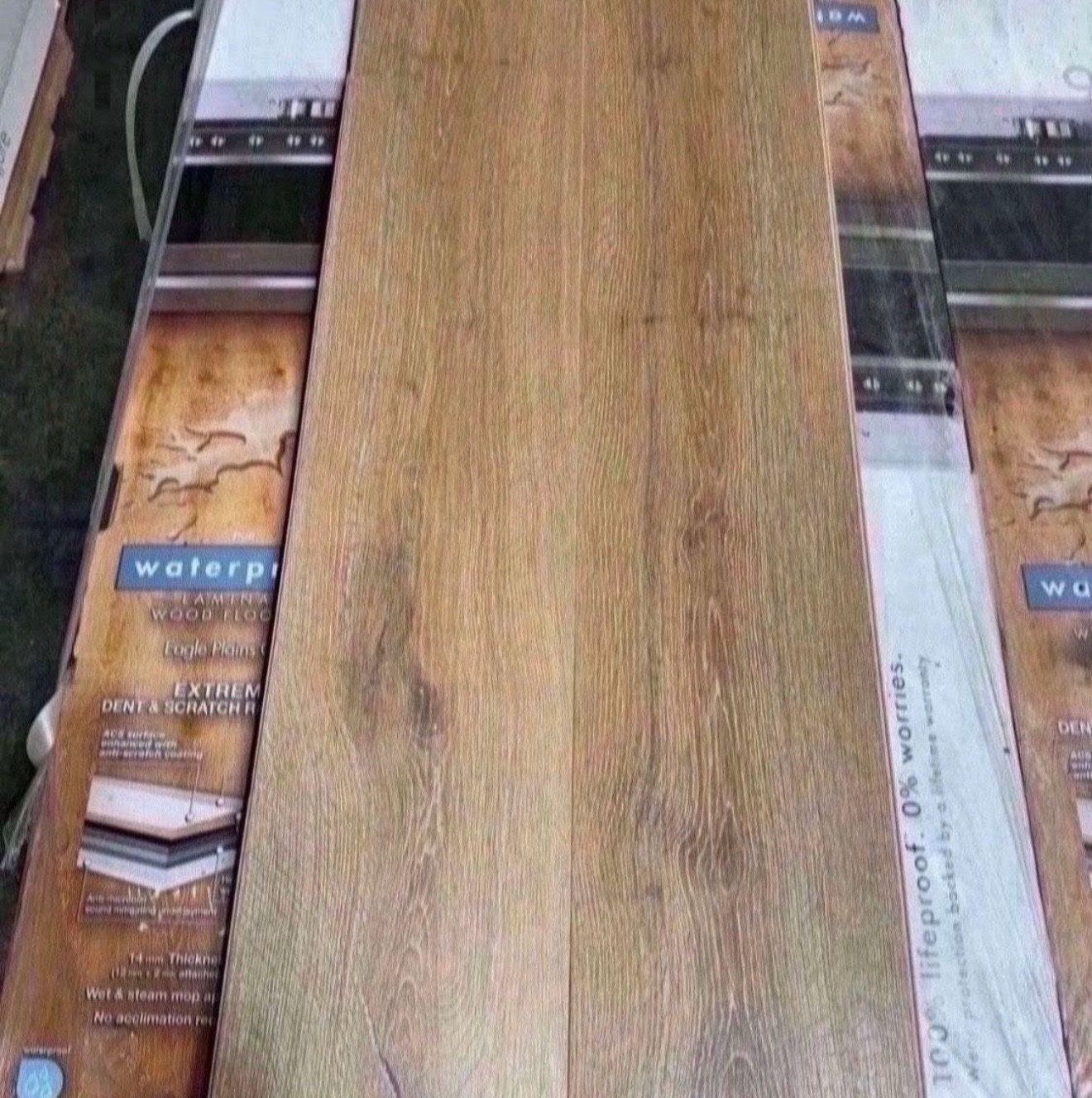 Eagle Plains Oak 14 mm T × 7.6 in. W Waterproof Laminate Wood Flooring