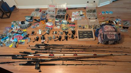 massive lot of fishing gear