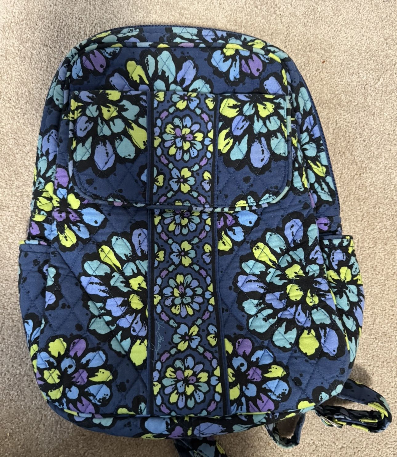 Vera Bradley quilted medium size backpack in Indigo Pop Floral Pattern $8