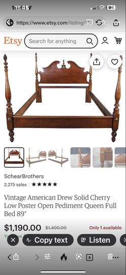 Thomasville Queen Frame And 2 Nightstands